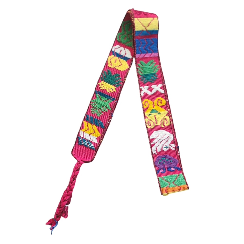 HP!🎉Vintage Central American Handmade Multicolor Belt/Guitar Strap - Picture 5 of 15